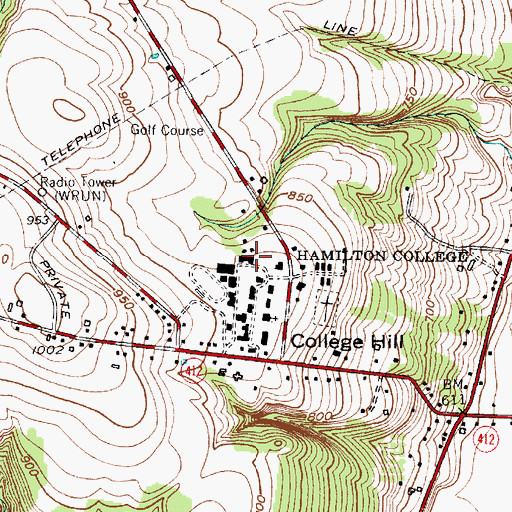 Topographic Map of Hamilton College Science Center, NY