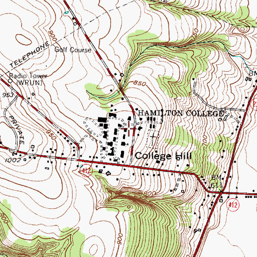 Topographic Map of North Hall, NY