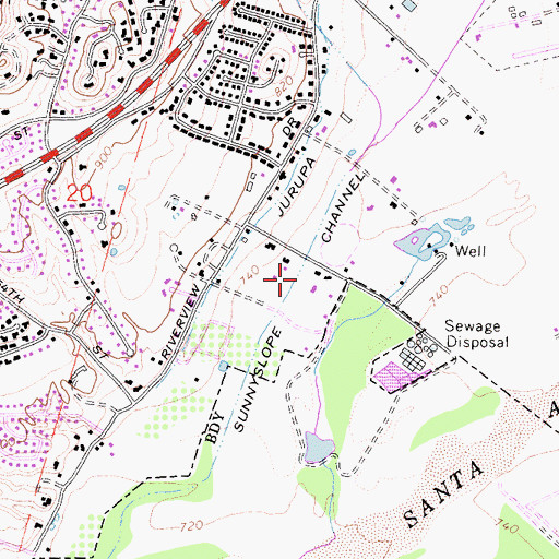 Topographic Map of Sunnyslope Channel, CA