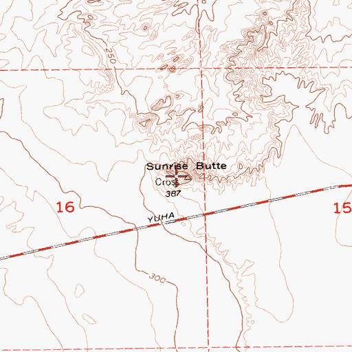 Topographic Map of Sunrise Butte, CA