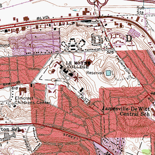 Topographic Map of Reilly Hall, NY