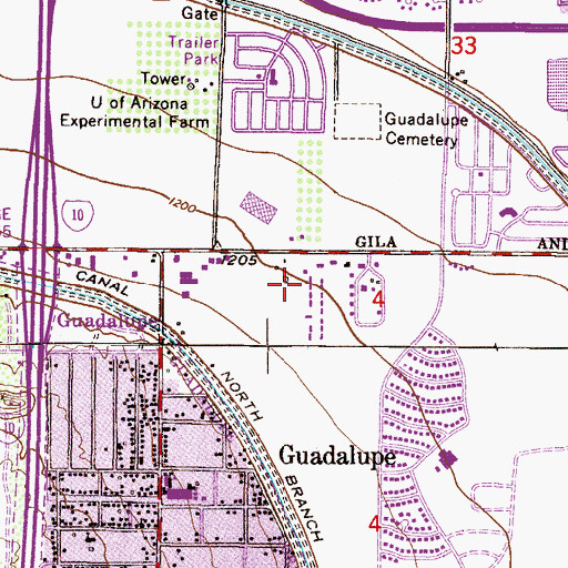Topographic Map of Peterson (historical), AZ