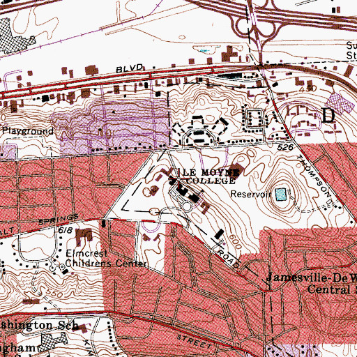 Topographic Map of Nelligan Hall, NY