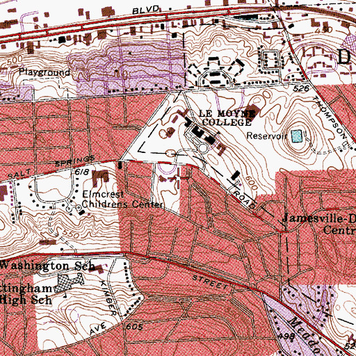 Topographic Map of Saint Mary's Hall, NY
