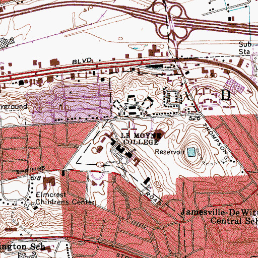 Topographic Map of Rockwell Baseball Field, NY