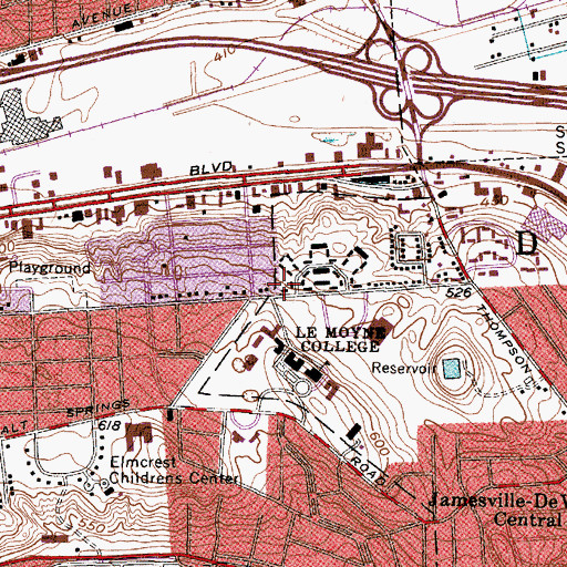 Topographic Map of Seton Hall, NY