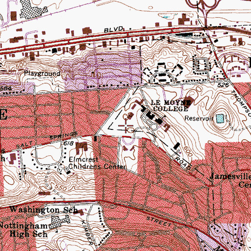 Topographic Map of W Carroll Coyne Center For The Performing Arts, NY