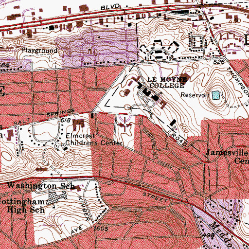Topographic Map of Harrison Hall, NY