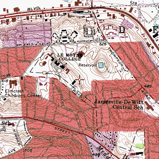 Topographic Map of Lalemant House, NY