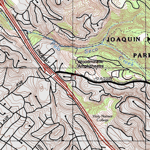 Topographic Map of The Abbey, CA