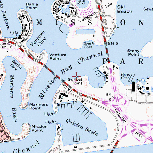 Topographic Map of Sunset Point, CA