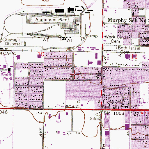 Topographic Map of Phoenix Acres Trailer Park, AZ