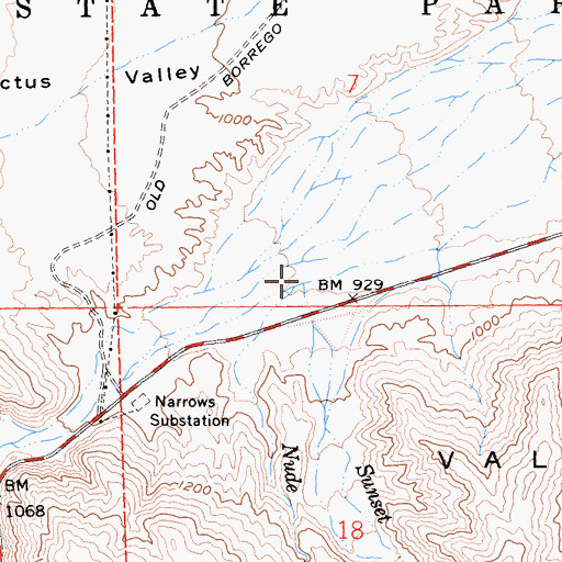 Topographic Map of Sunset Wash, CA