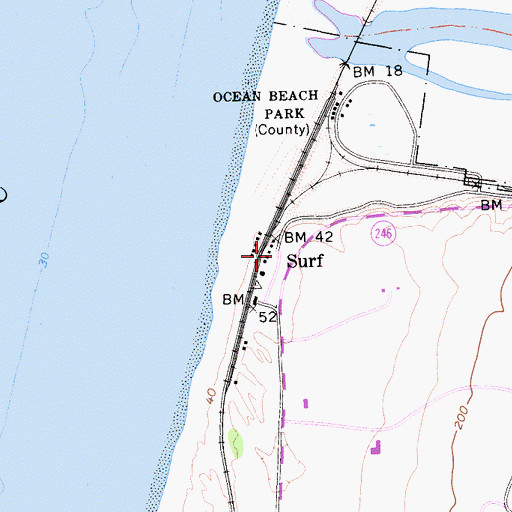 Topographic Map of Surf, CA