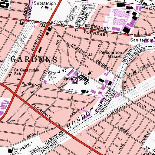 Topographic Map of Suva Elementary School, CA