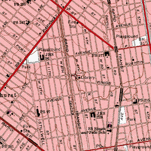 Topographic Map of Highway Theater (historical), NY