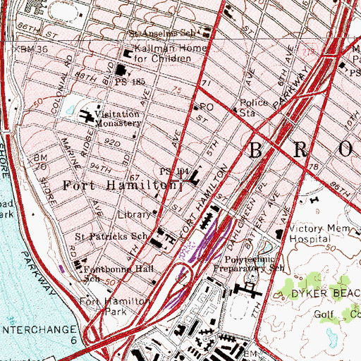 Topographic Map of Harbor Theater (historical), NY