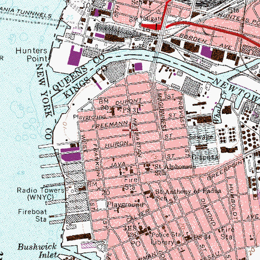 Topographic Map of Green Street Arcade Theater (historical), NY
