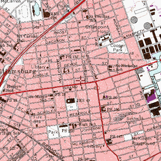 Topographic Map of Grand Theater (historical), NY