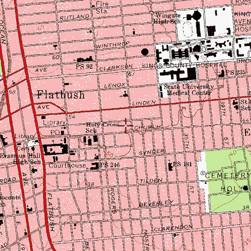 Topographic Map of Granada Theater (historical), NY