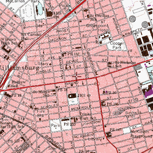 Topographic Map of Graham Theater (historical), NY