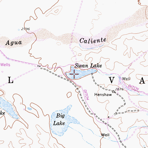 Topographic Map of Swan Lake, CA