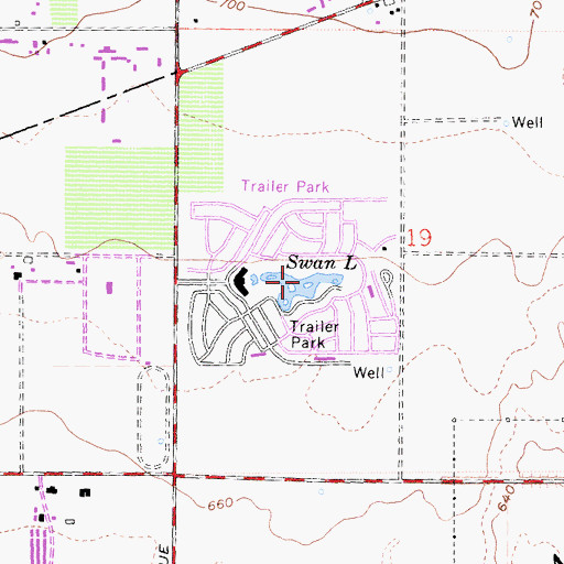 Topographic Map of Swan Lake, CA