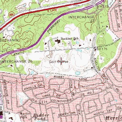 Topographic Map of Guggenheim Golf Club, NY