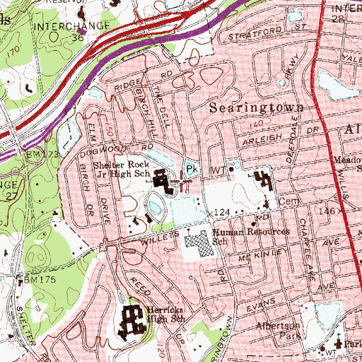Topographic Map of Shelter Rock Golf Club (historical), NY