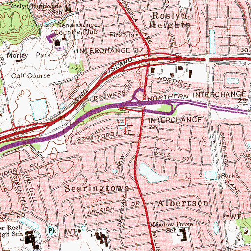 Topographic Map of Searington Gravel Pit (historical), NY
