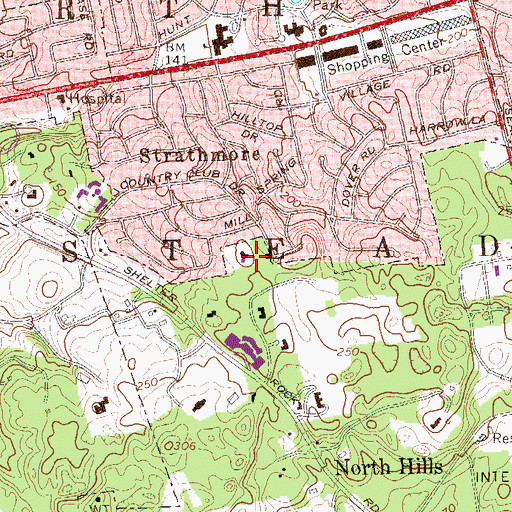 Topographic Map of Vanderbilt Estate, NY