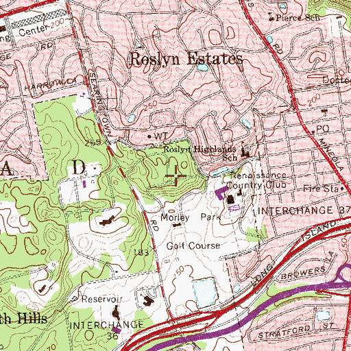 Topographic Map of Ryan Estate (historical), NY