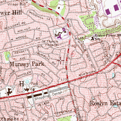 Topographic Map of Green Tree Golf Club (historical), NY
