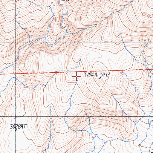 Topographic Map of Coso Rock Art District, CA