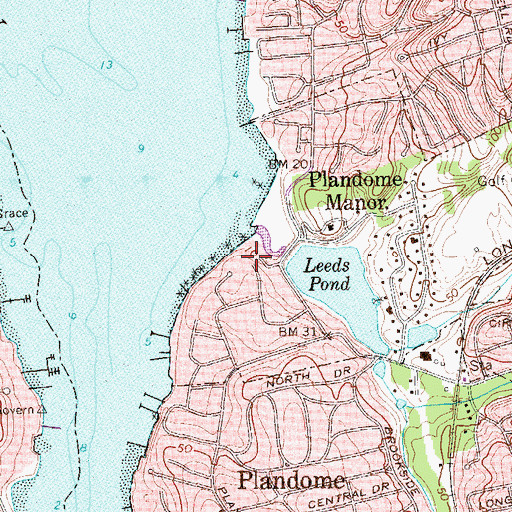 Topographic Map of Plandome Mill (historical), NY