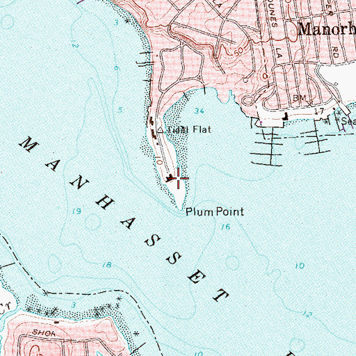 Topographic Map of Sands Point Beach Club, NY