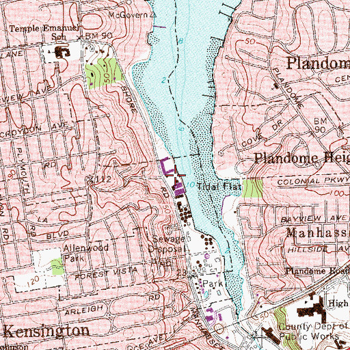 Topographic Map of Great Neck Yacht Club (historical), NY