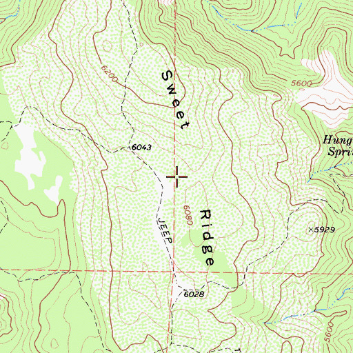 Topographic Map of Sweet Ridge, CA