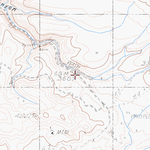 Topographic Map of Sweetwater Wash, CA