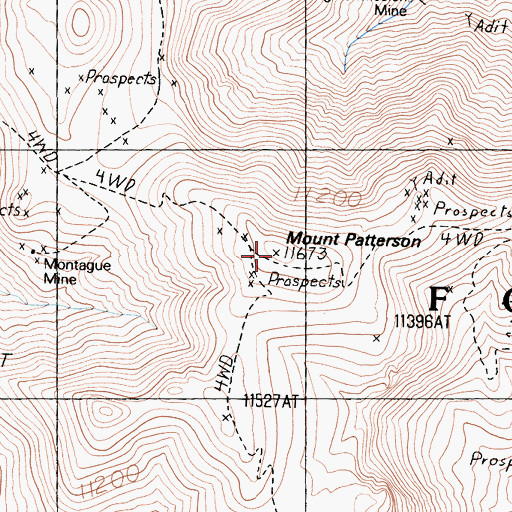 Topographic Map of Sweetwater Mountains, CA