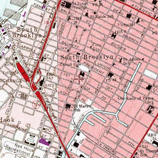 Topographic Map of Gloria Theater (historical), NY