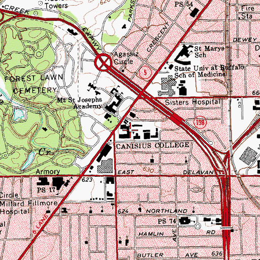 Topographic Map of Old Main, NY