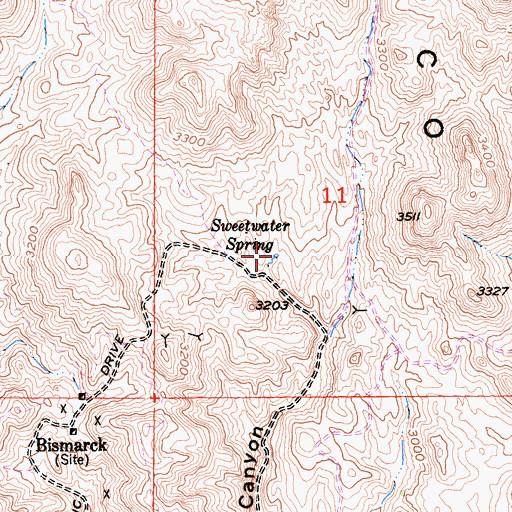 Topographic Map of Sweetwater Spring, CA