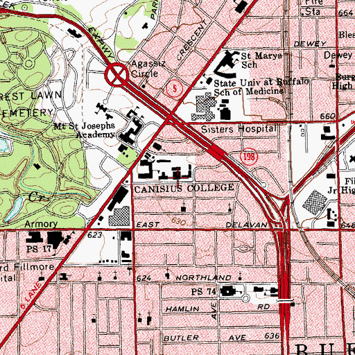 Topographic Map of Richard E Winter '42 Student Center, NY