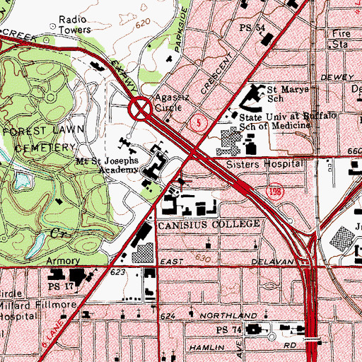 Topographic Map of Montante Cultural Center, NY