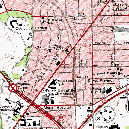Topographic Map of Demerly Hall, NY