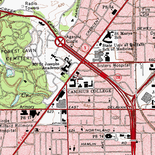 Topographic Map of Martin Hall, NY