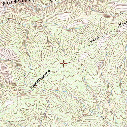 Topographic Map of Sweetwater Trail, CA