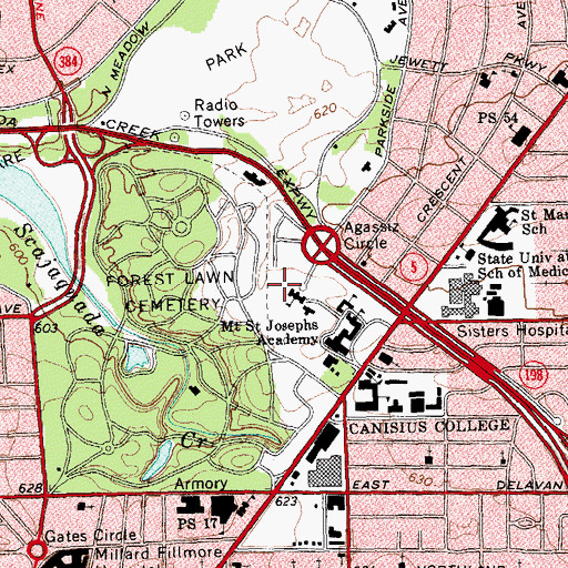 Topographic Map of Kevin I Sullivan Campus Center, NY