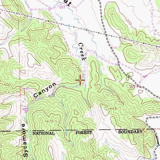 Topographic Map of Sycamore Canyon, CA